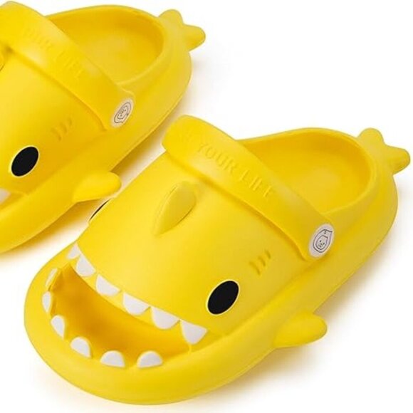 Size14-14.5 LittKids Shark Slides Boys Girls Toddlers Cloud Slides Cute Cartoon - Picture 1 of 9